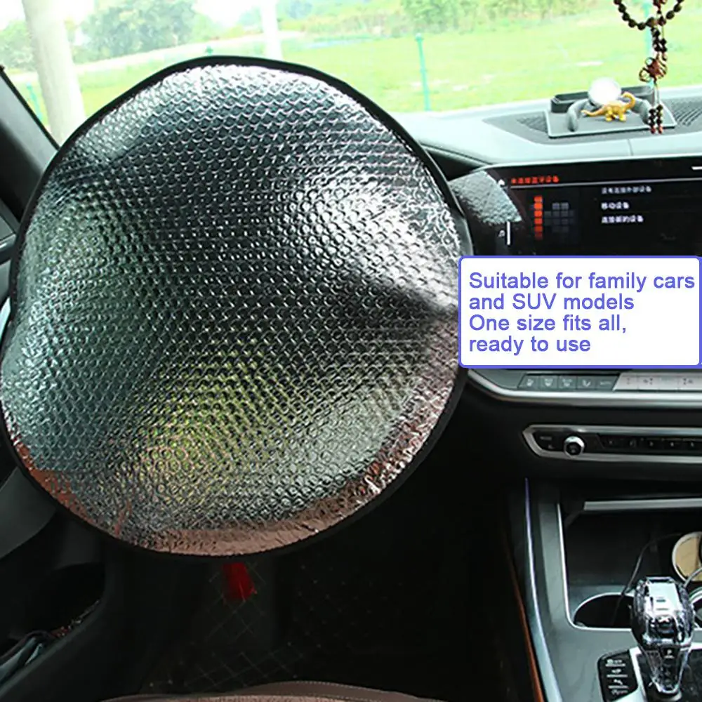 Car Steering Wheel Cover - Sunshade with Anti-UV Protection - £9.56 GBP