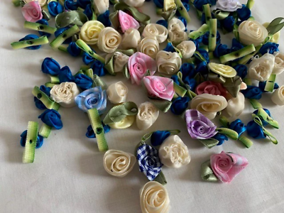 162 Ribbon Roses & flowers for scrapbooking & sewing set #10 Item image 2