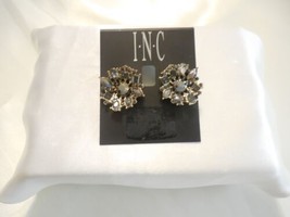 Inc International Concepts 1&quot; Gold-Tone Hematite Cluster Earrings C474 $32 - £10.61 GBP