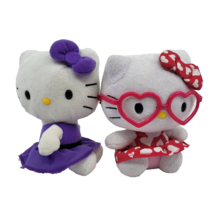 Sanrio Hello Kitty Cute Kawaii Heart Print Pink Purple Dress Plush Toy Desk Set - £15.51 GBP
