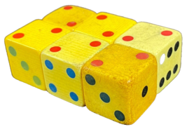 Vintage Butterscotch Bakelite Dice Tri Colored Pips Blue red black Green... - £54.48 GBP