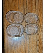 Lot Of 4 Jeannette HARP CRYSTAL W/GOLD  4 3/4&quot; COASTER ASHTRAYS Vintage ... - $24.70