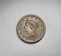 1853 Large Cent AU+ Coin AI107 - £107.78 GBP