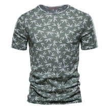 Casual Slim-Fit Stretch T-Shirt Men Short-Sleeved Printed T-Shirt Sports... - £11.56 GBP