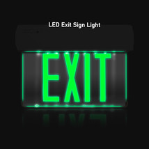 Glow In The Dark Emergency Mirror Panel Exit Sign Wall Light, Led Green ... - £54.56 GBP