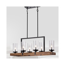Warehouse of Tiffany PD002-6BR 6-Light The Barn Sonoma Wood &amp; Metal Line... - $254.26