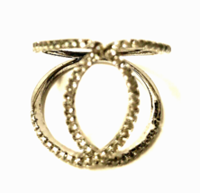 JCM Brass Gold Plated CZ Interlocking Ring Size 9 - £7.14 GBP