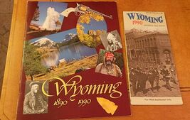 Wyoming Centennial Historical Magazine 1890-1990 &amp; unused Centennial Map... - $5.40