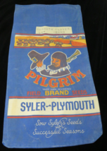 VTG PILGRIM FEED  SEED SACK BAG INDIANA PLYMOUTH CORNUCOPIA HARVEST THAN... - $79.15