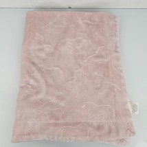 Baby Thro Ballerina Pink Embossed Erica Unicorn Blanket Plush Fleece Throw 30x40 - £47.70 GBP