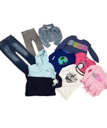 Justice Girls Hoodie Jeans Leggings Denim Jacket &amp; Long Sleeve Shirt Bun... - $65.20 CAD