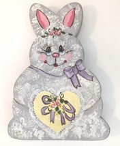 Handpainted Freestanding Wooden Easter Bunny Rabbit 6&quot; Hobbyist Holiday Decor - £10.45 GBP