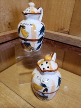 Nasco Salt &amp; Pepper Shakers Fruits/Flowers/ Pitcher Shape Fall Colors Fr... - $22.05