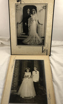 Vtg Wedding Photo Cardboard Mat and Folder, 1920 -40&#39;s ? flower girl ring bearer - £31.63 GBP