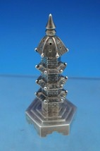 Chinese Export .900 Sterling Silver Pepper Shaker Brick Tower c.1890s WC (#6653) - £146.83 GBP