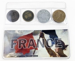 France, 4 Historic Coins From 19th Century Reign of Napolean III in Albu... - $23.51
