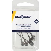 Luck-E-Strike Premium Oversized Round Heads Jig Fishing Hooks, Pack of 5, 1/8 Oz - £6.35 GBP