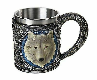Ebros Gift Alpha Direwolf Wolf Celtic Tribal Magic Resin 16oz Drinking Mug