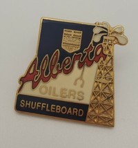 Vintage Alberta Oilers SHUFFLEBOARD Lapel Hat Pin Unique Collectible - £19.31 GBP