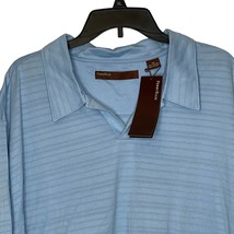 Perry Ellis Oversize Short Sleeve Polo Shirt Striped Men Big &amp; Tall 3X NWT Blue - £22.14 GBP