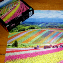 Jigsaw Puzzle 300 Large Pieces Rainbow Flower Fields In Hokkaido Japan C... - $12.86