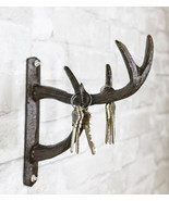 Cast Iron Vintage Western Rustic Stag Deer Antlers Multi Point Wall Hook... - $27.42 CAD