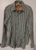 Robert Graham Multicolor Button Front Shirt XL Striped Contrast Flip Cuf... - $18.64