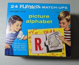 Vintage 1964 24 PLAYSKOOL MATCH-UPS Picture Alphabet - £11.69 GBP