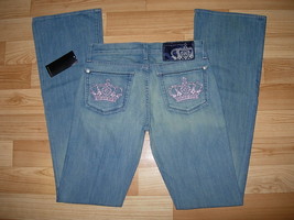 NWT $298 Rock &amp; Republic Kasandra Lilac Crystal Crown Jeans Millenium Mi... - £62.77 GBP