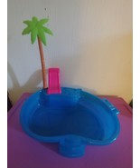 Barbie Glam Pool Playset Doll Swimming Pink Slide Near The Beach Palmtree   - $13.67 CAD