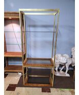 Gold MCM Brass and Glass Open Bookcase - $93.10