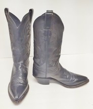 Justin Western Cowboy Boots Leather Comb Pull On 4904 USA Black 7 B - £39.12 GBP