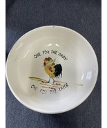 Vintage Baby Feeding Rooster Bowl 6 inch Dia One For The Baby One For Th... - £10.30 GBP