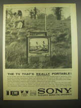 1966 Sony Portable 9-inch TV Ad - The TV that&#39;s really portable - £14.72 GBP