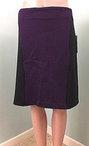 NWT Women&#39;s Laundry By Shelli Segal Black/Purple Quilted Skirt Size 14 - £27.24 GBP