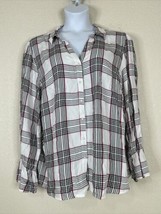 Cato Womens Plus Size 22/24W (2X) Pink Plaid Button Up Shirt Long Sleeve - £11.32 GBP
