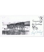 Postcard Christmas Photo RPPC Train Railway Bridge Winter - £2.81 GBP