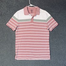 GH Bass Polo Shirt Adult M Red White Gray Striped Casual Preppy Rugby Mens Y2K - £14.94 GBP