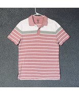 GH Bass Polo Shirt Adult M Red White Gray Striped Casual Preppy Rugby Me... - £15.05 GBP