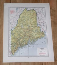 1943 Vintage Wwii Map Of Maine / Louisiana - £20.06 GBP