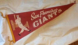 Vintage 1960&#39;s San Francisco Giants MLB Felt Pennant Golden Gate Bridge Player - £41.29 GBP