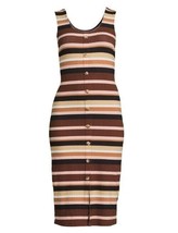 No Boundaries ~ Button Front ~ XXL ~ Hot Chocolate Stripe ~ Sleeveless D... - $22.44