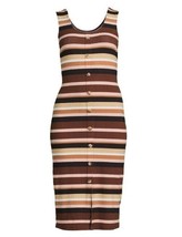 No Boundaries ~ Button Front ~ XXL ~ Hot Chocolate Stripe ~ Sleeveless D... - £17.94 GBP