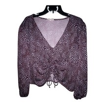 The General Good Juniper Long Sleeve Collection Crop Gathered Tie Front ... - $8.35