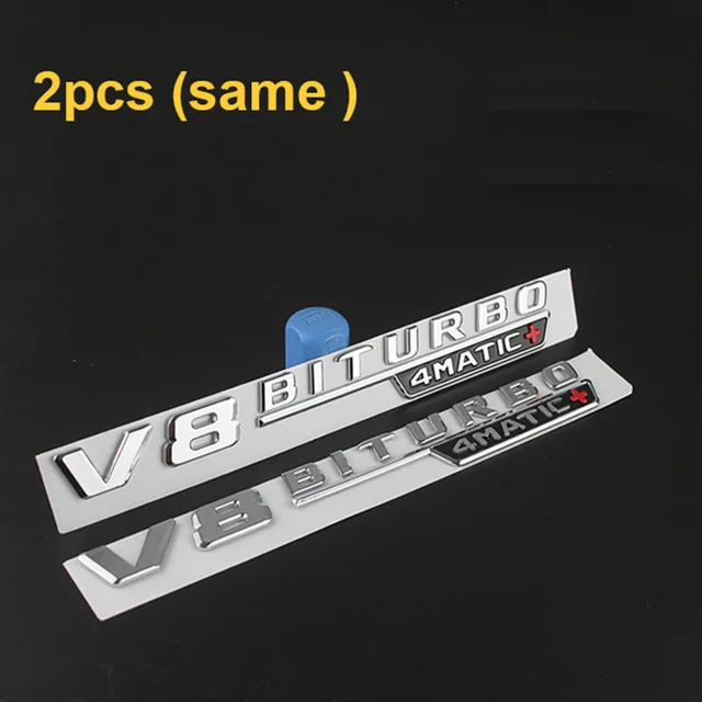 Letter Emblem for Mercedes Benz AMG V12BITURBO V8 BITURBO 4MATIC+ TURBO 4MATIC C