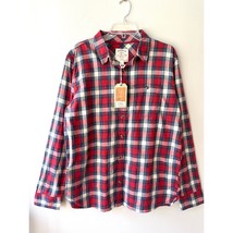 Fat Face Sz L Red Blue Plaid Long Sleeve Pockets Cotton Shirt Top Button... - $709.49 MXN
