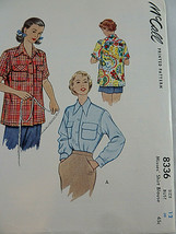 McCalls 8336 Vintage 1950 Pattern Top with Variations Sz: 16 Uncut - £7.70 GBP