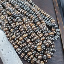 Lot 2 anciens brins de perles décorées tribales en os de yak sculpté tib... - $39.63