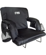 BRAWNTIDE Stadium Seat with Back Support - Comfy Cushion Black - $1,199.09 MXN