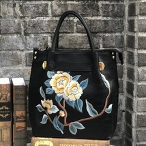 Vintage Women Handbag New Handmade Embroidery Leather Shoulder Bag Ladies Large  - £96.54 GBP